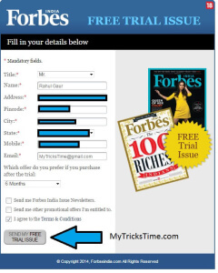 Forbes India Magazine Free Trial Issue