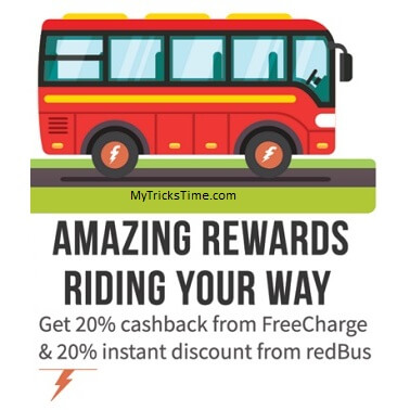 Redbus Offer - Get 20% Off + Extra 20% Cashback With FreeCharge Wallet