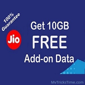 Get Free 10 GB Add-on Free Data - Jio Holi Gift offer